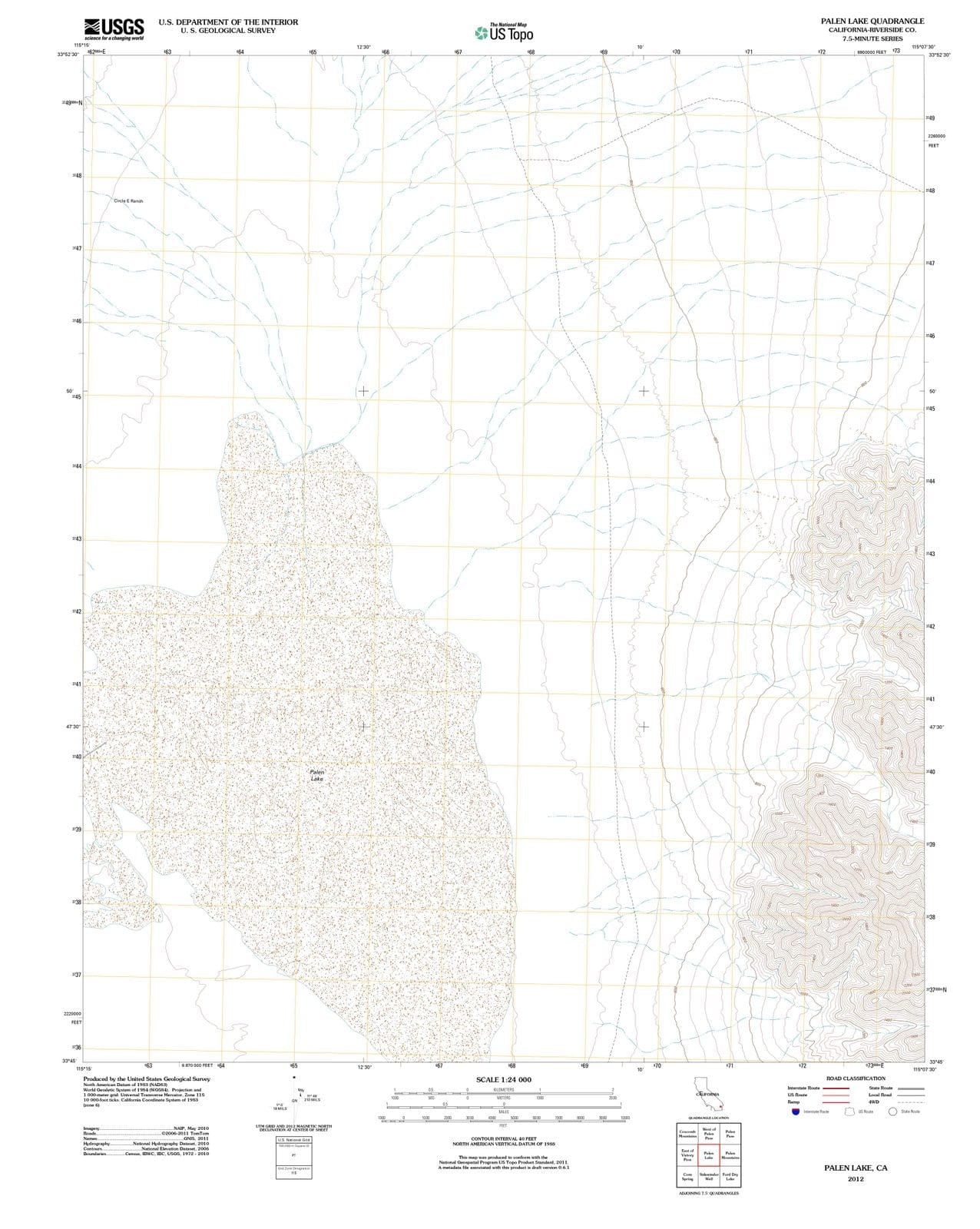 2012 Palen Lake, CA - California - USGS Topographic Map