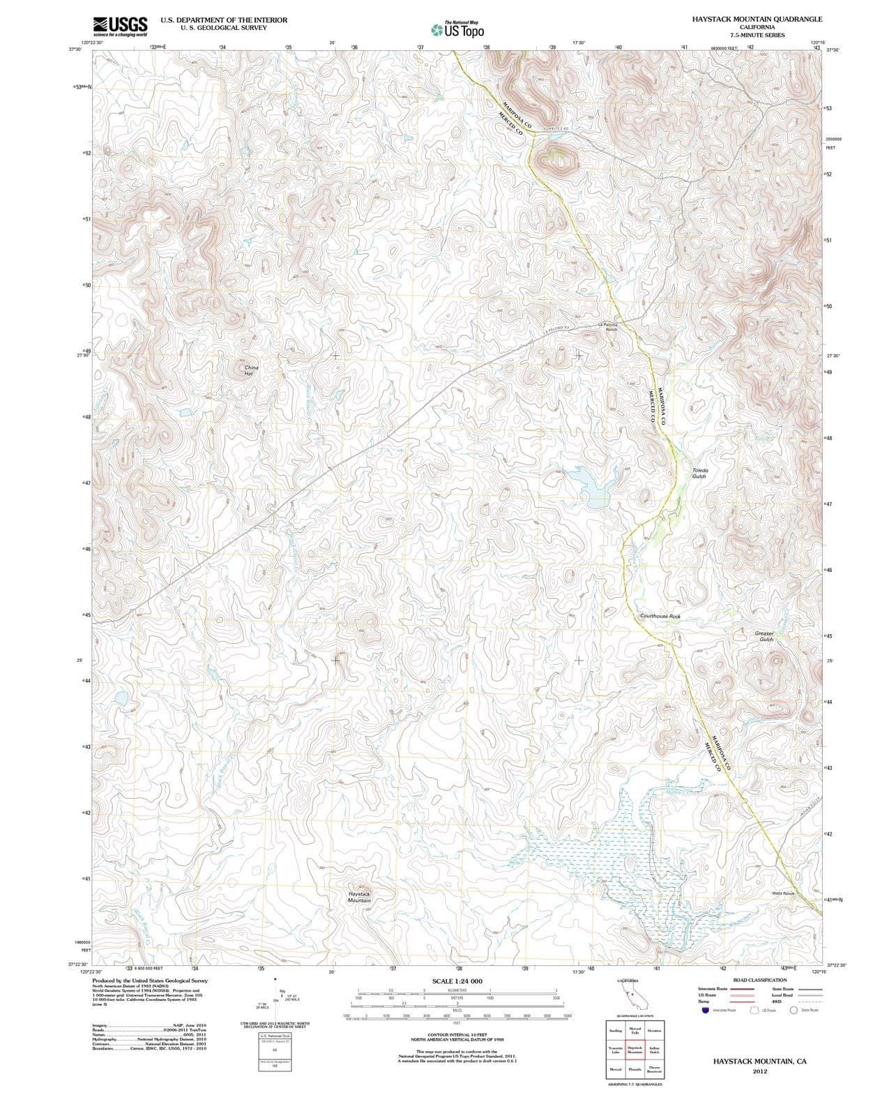 2012 Haystack Mountain, CA - California - USGS Topographic Map
