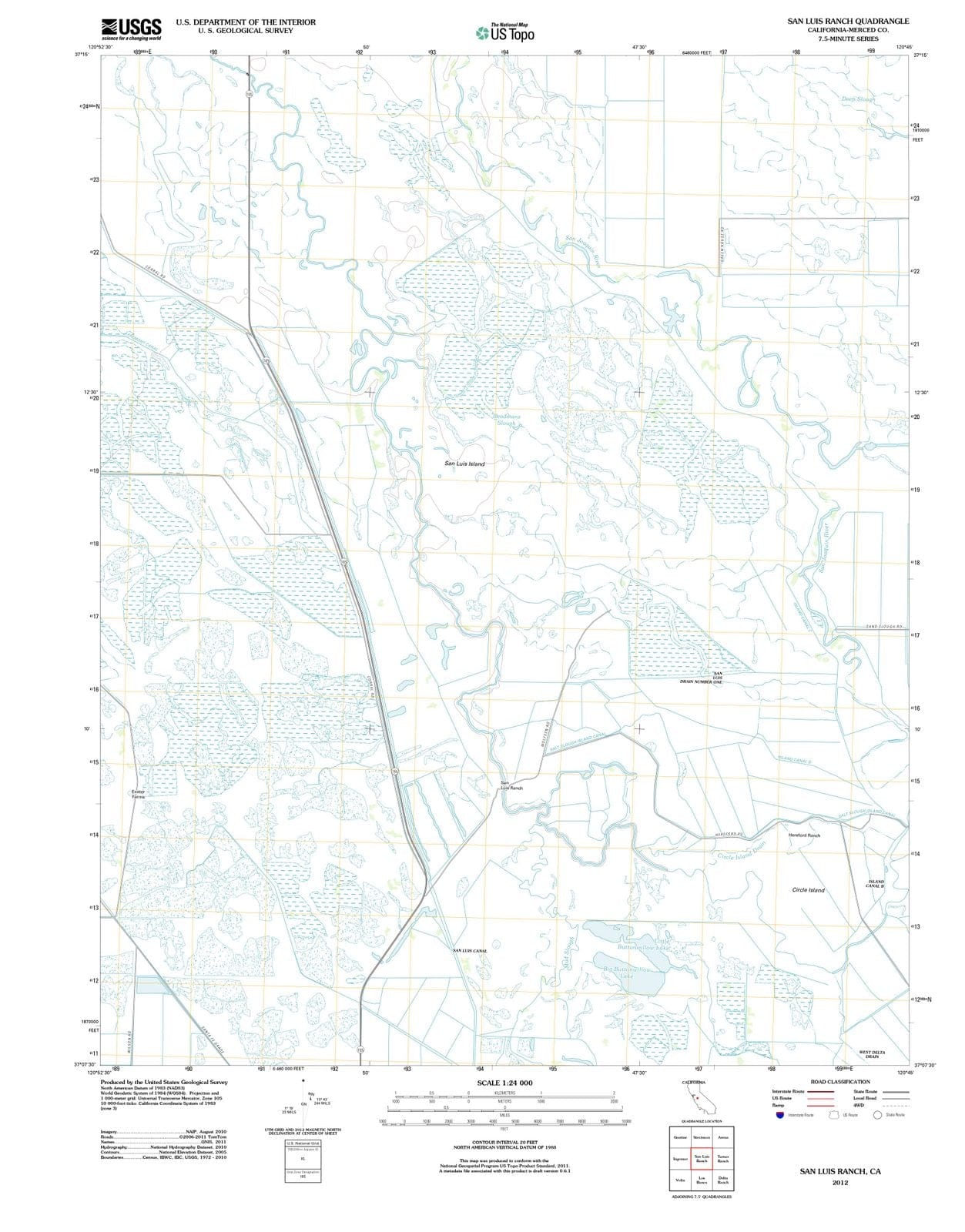 2012 San Luis Ranch, CA - California - USGS Topographic Map