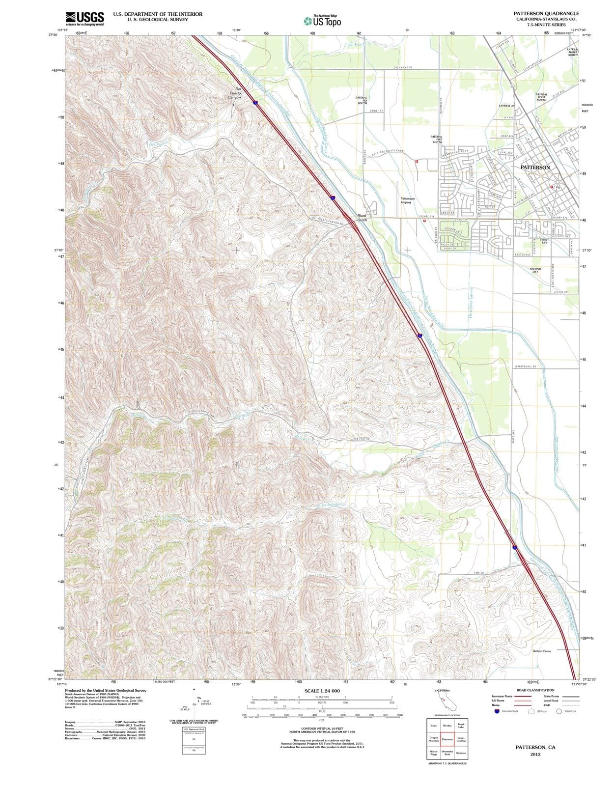 2012 Patterson, CA - California - USGS Topographic Map