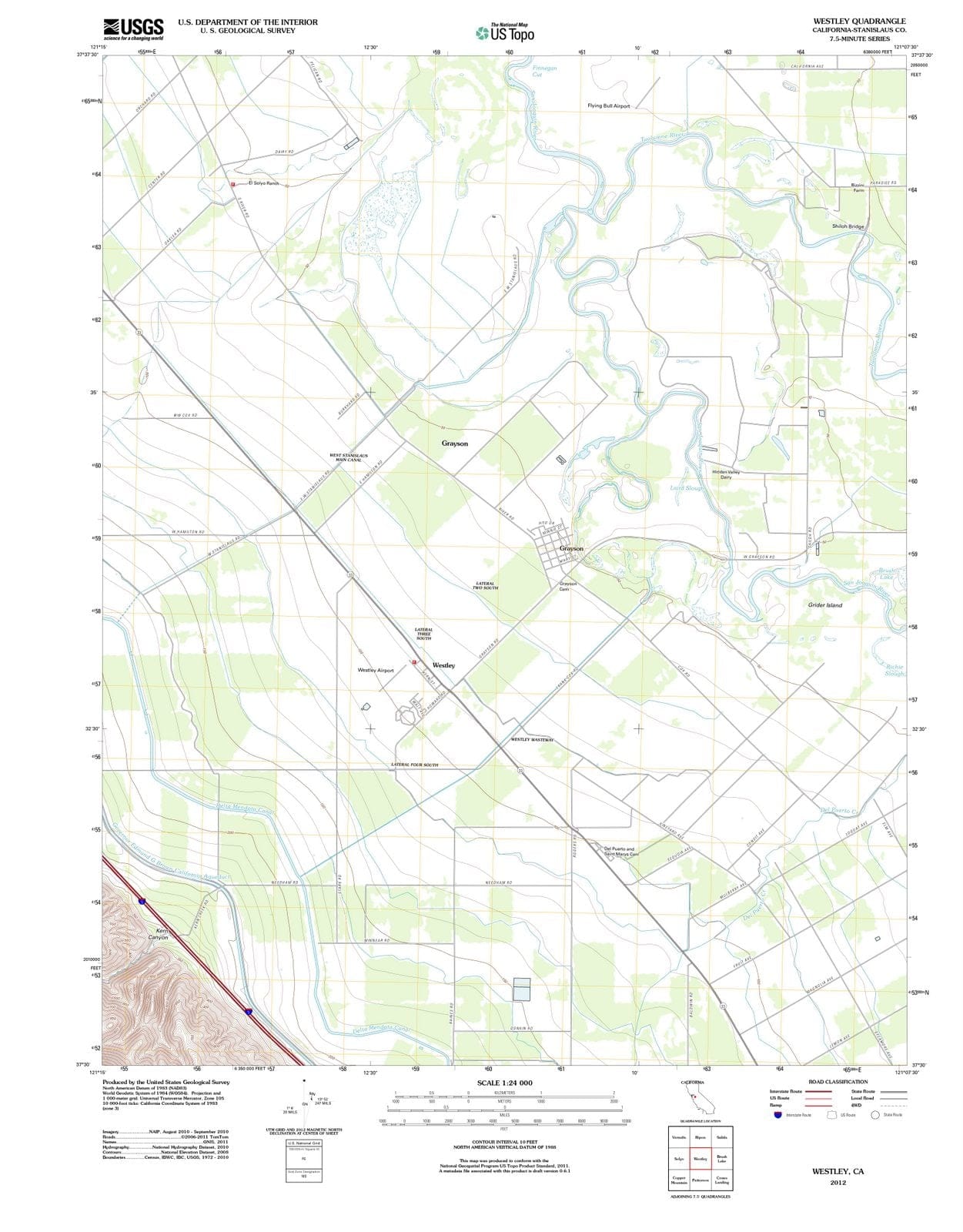 2012 Westley, CA - California - USGS Topographic Map
