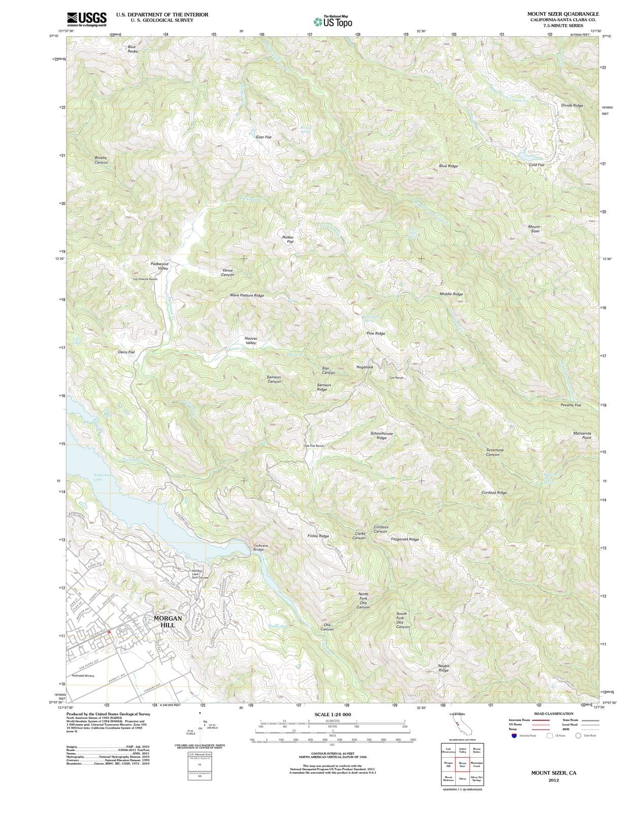 2012 Mount Sizer, CA - California - USGS Topographic Map