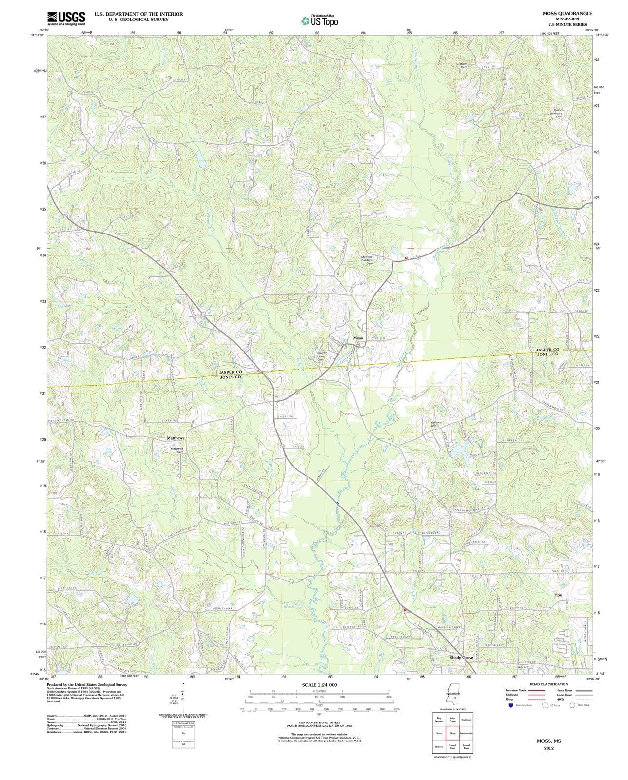 2012 Moss Point, MS - Mississippi - USGS Topographic Map