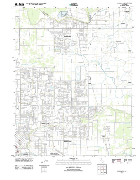 2012 Riverbank, CA - California - USGS Topographic Map