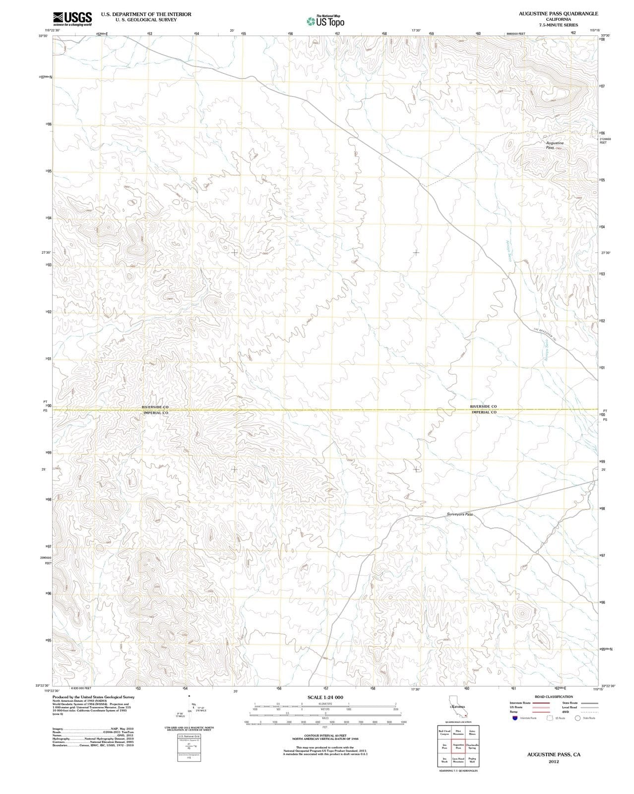 2012 Augustine Pass, CA - California - USGS Topographic Map