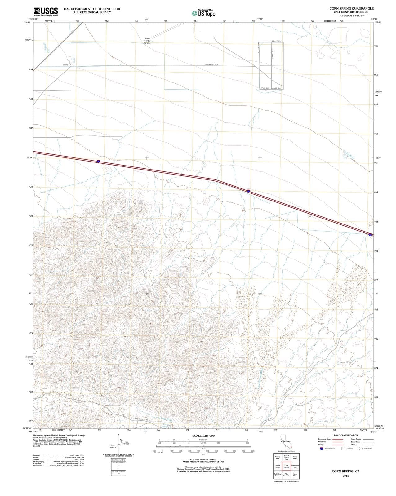 2012 Corn Spring, CA - California - USGS Topographic Map