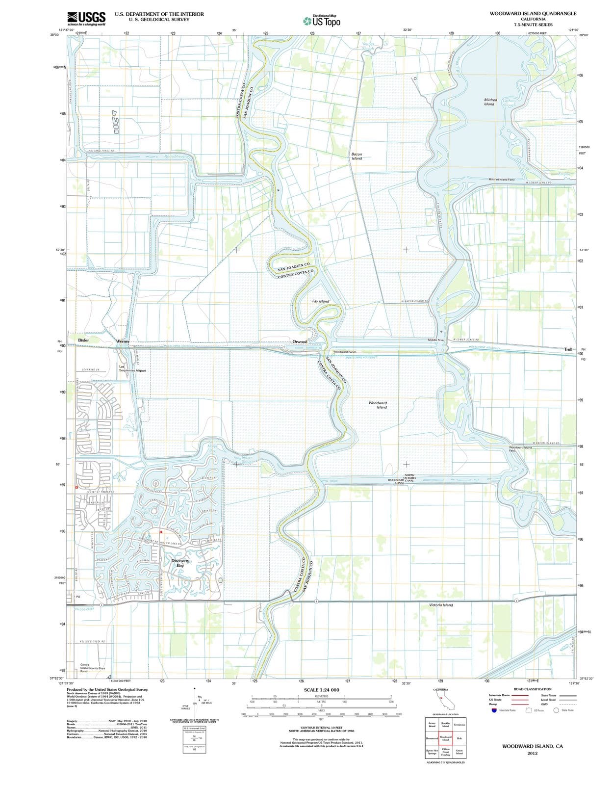 2012 Woodward Island, CA - California - USGS Topographic Map