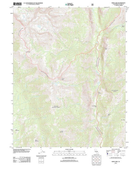 2012 Kern Lake, CA - California - USGS Topographic Map