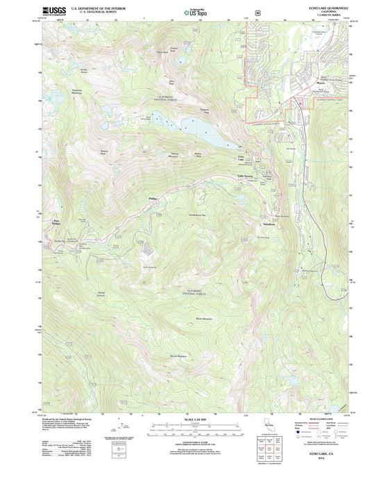 2012 Echo Lake, CA - California - USGS Topographic Map