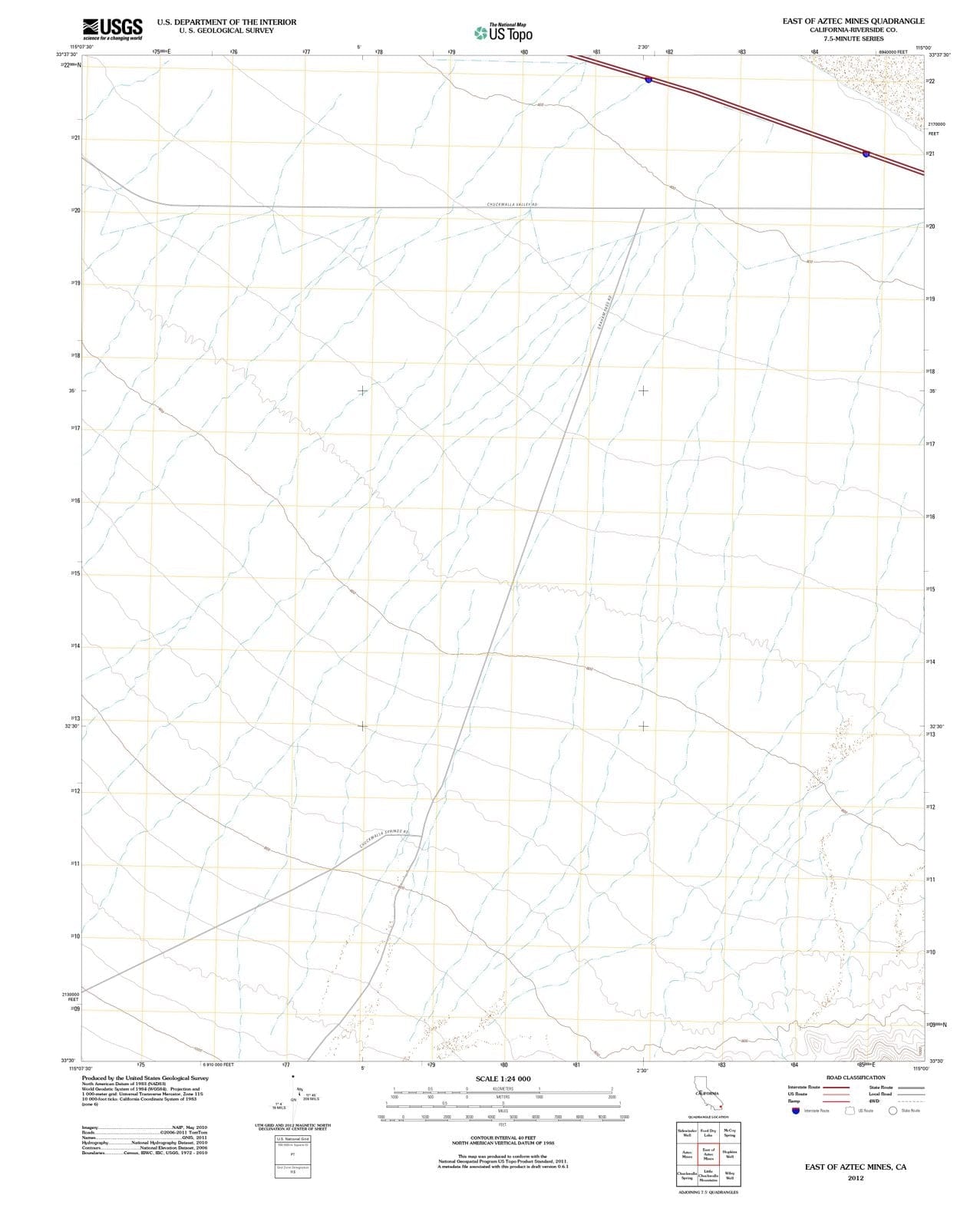 2012 East of Aztec Mines, CA - California - USGS Topographic Map