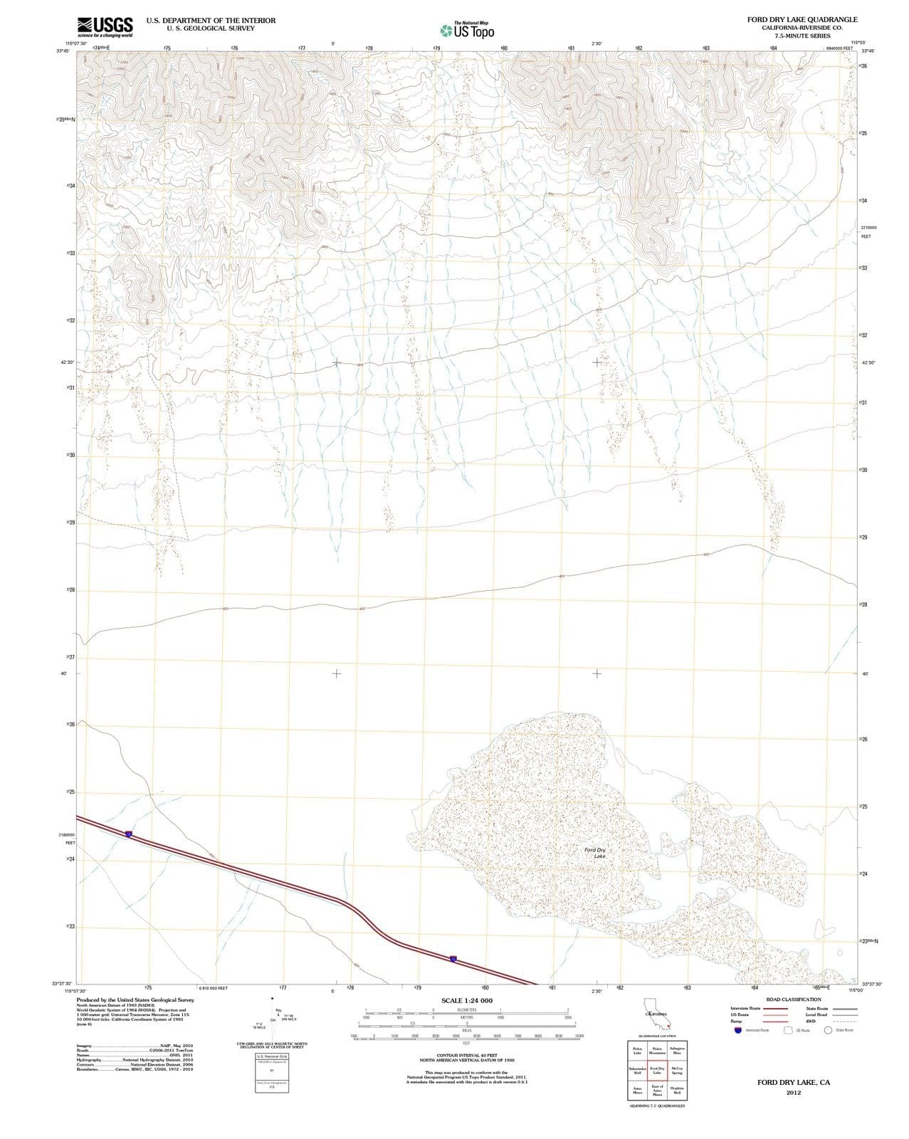 2012 Fordry Lake, CA - California - USGS Topographic Map