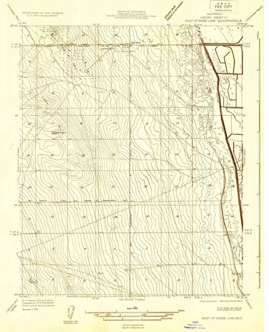 1932 West of Goose Lake, CA - California - USGS Topographic Map