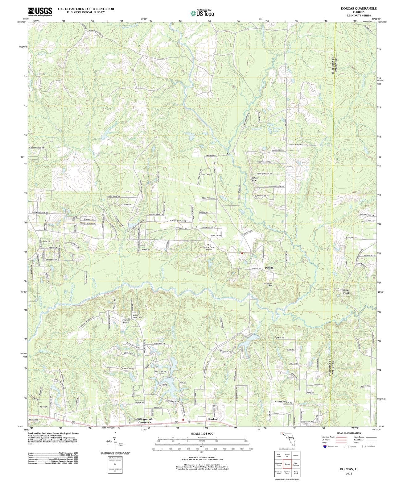 2012 Dorcas, FL - Florida - USGS Topographic Map