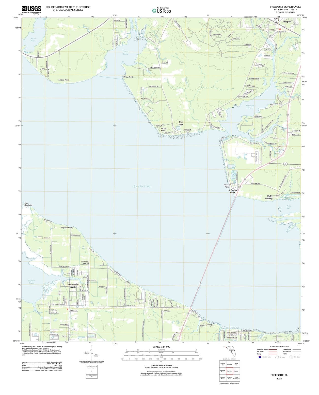 2012 Freeport, FL - Florida - USGS Topographic Map