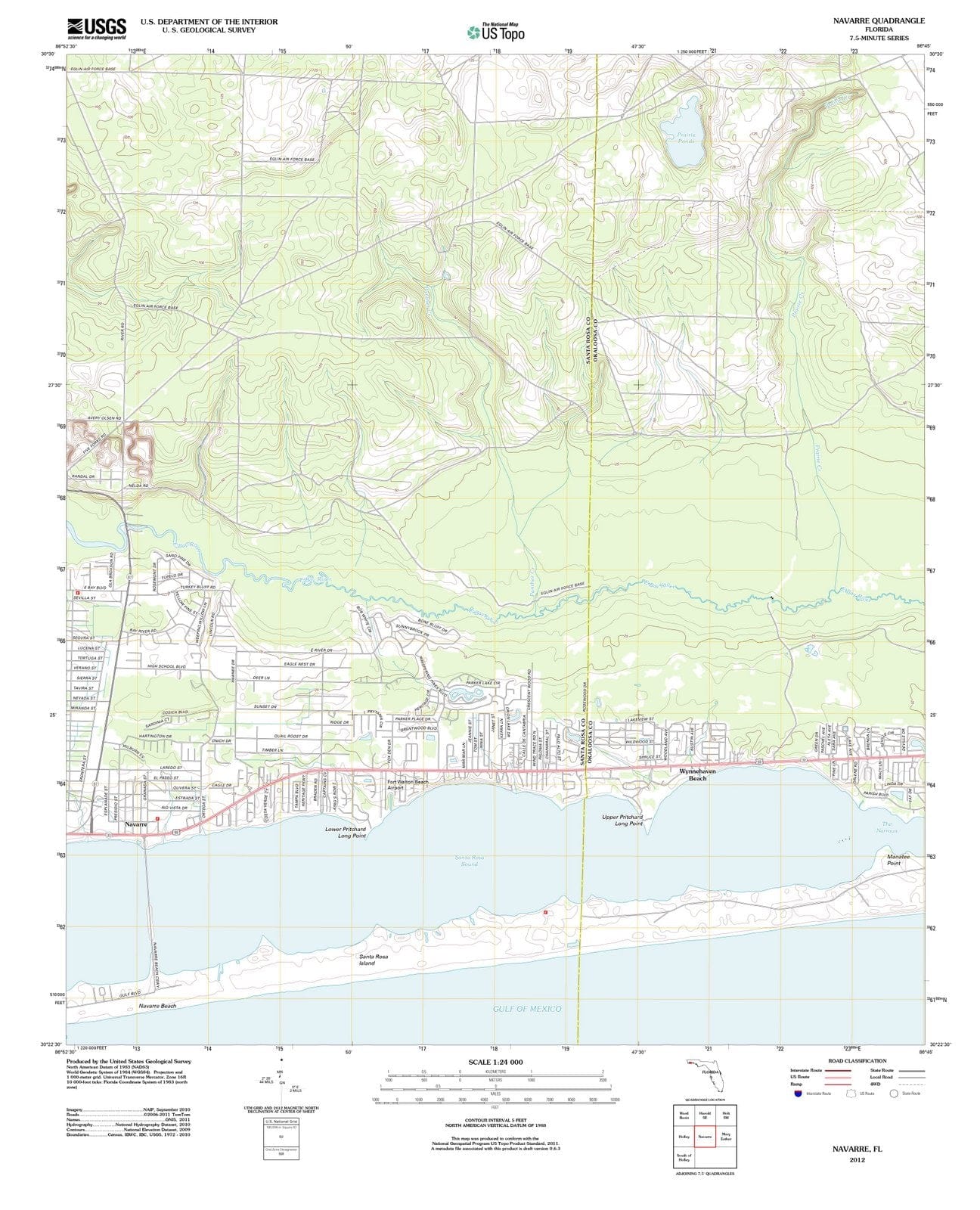 2012 Navarre, FL - Florida - USGS Topographic Map