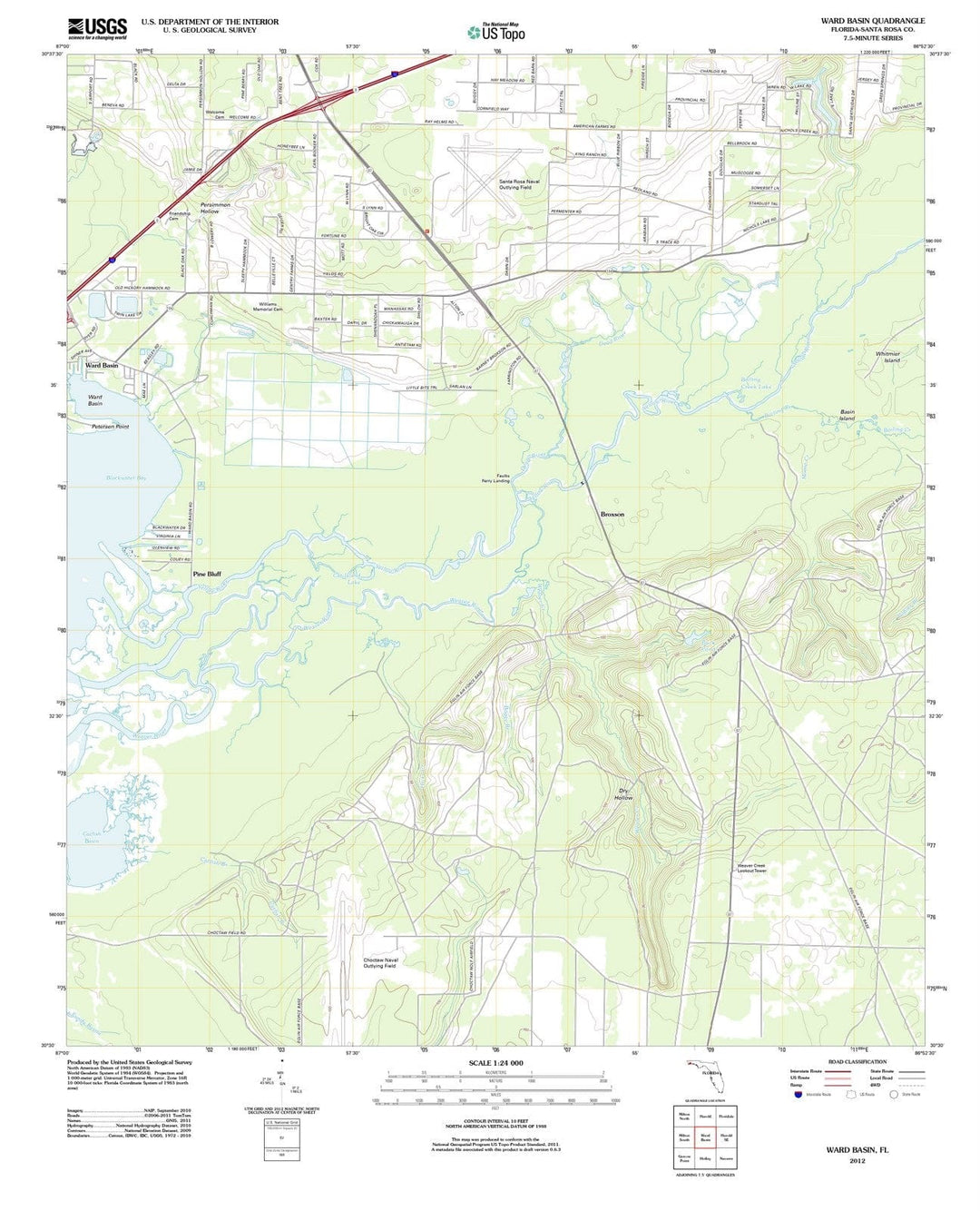 2012 Ward Basin, FL - Florida - USGS Topographic Map
