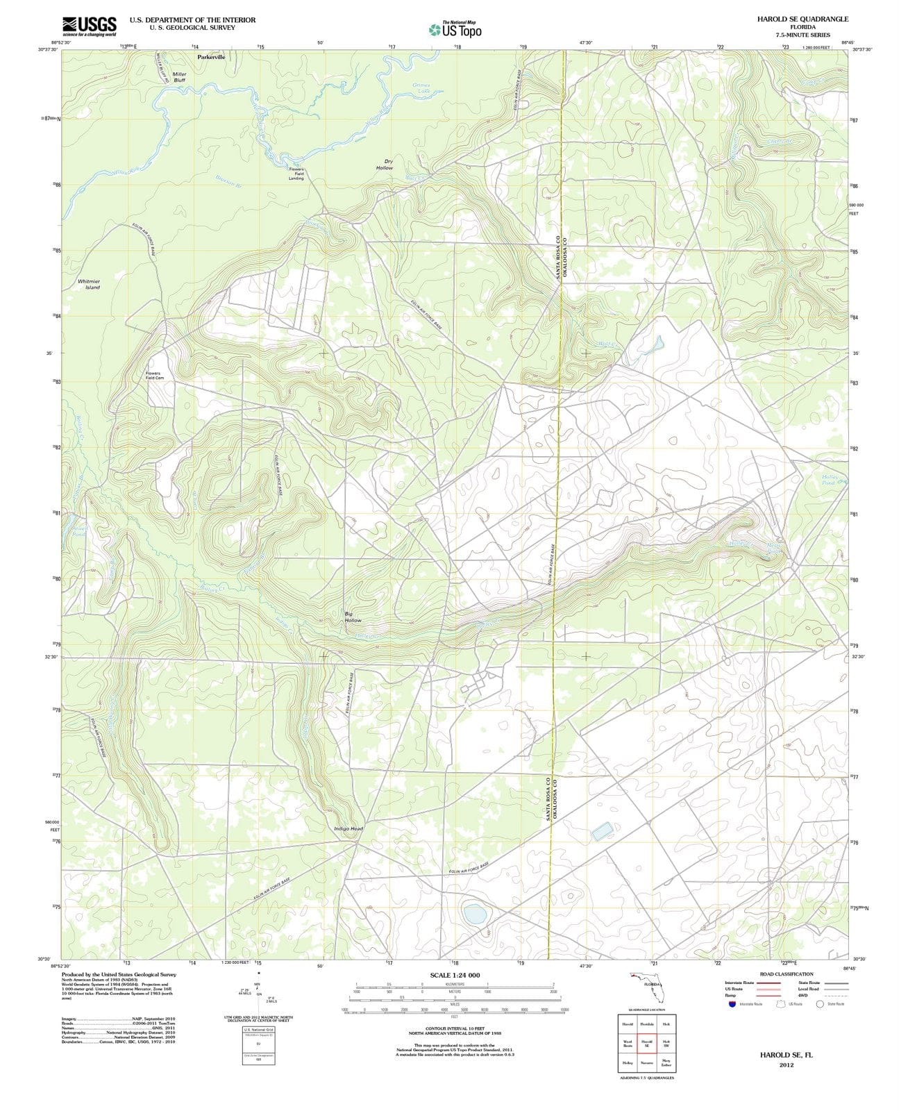 2012 Harold, FL - Florida - USGS Topographic Map v2