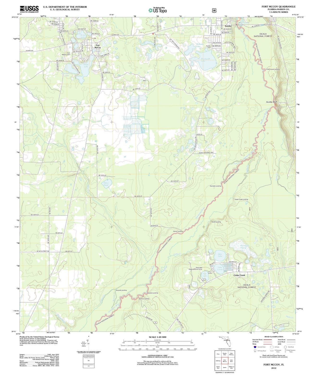 2012 Fort McCoy, FL - Florida - USGS Topographic Map