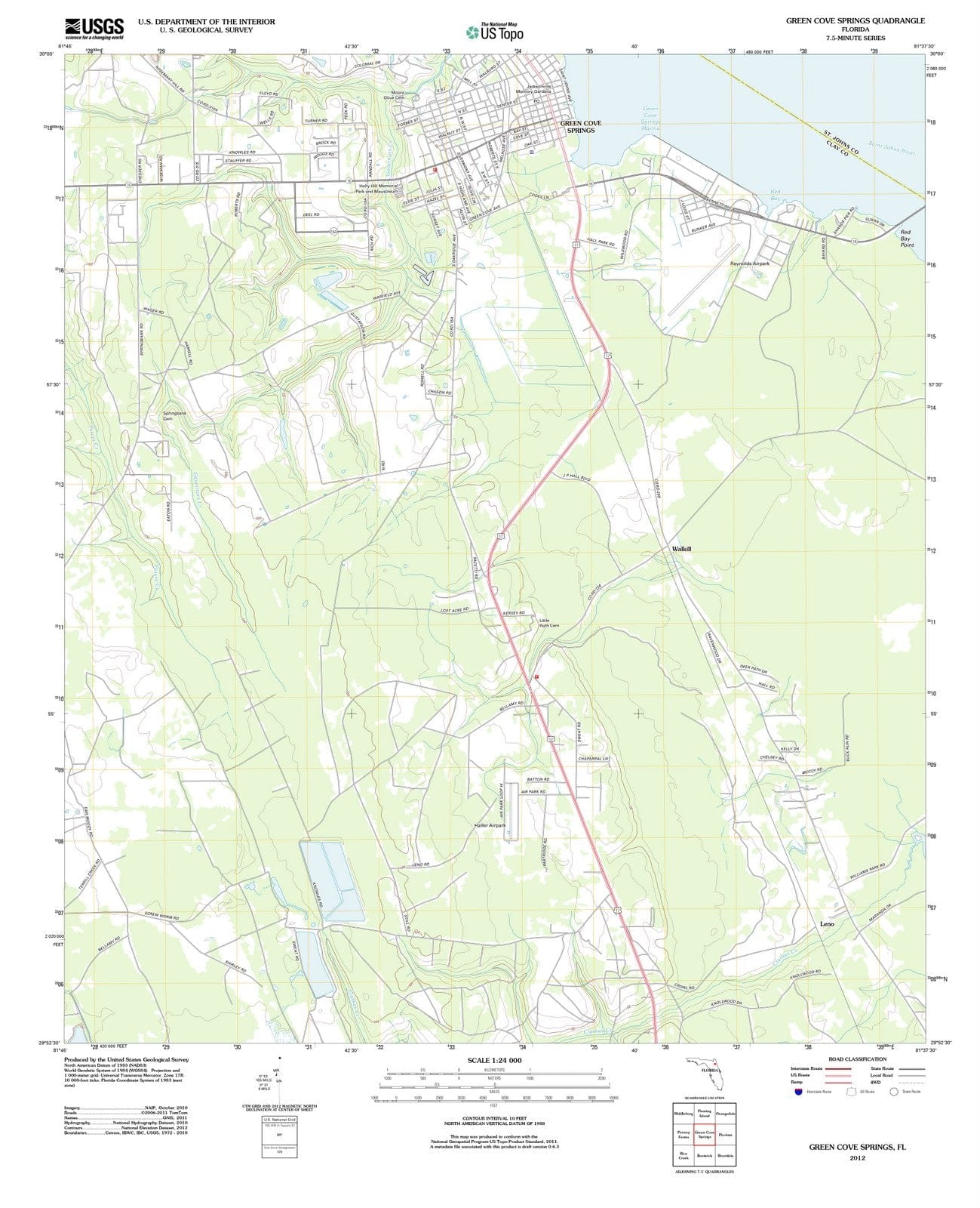 2012 Green Cove Springs, FL - Florida - USGS Topographic Map