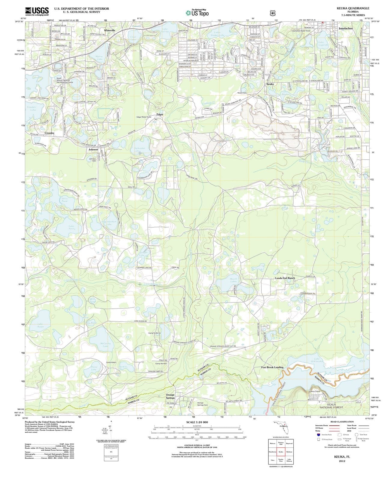 2012 Keuka, FL - Florida - USGS Topographic Map