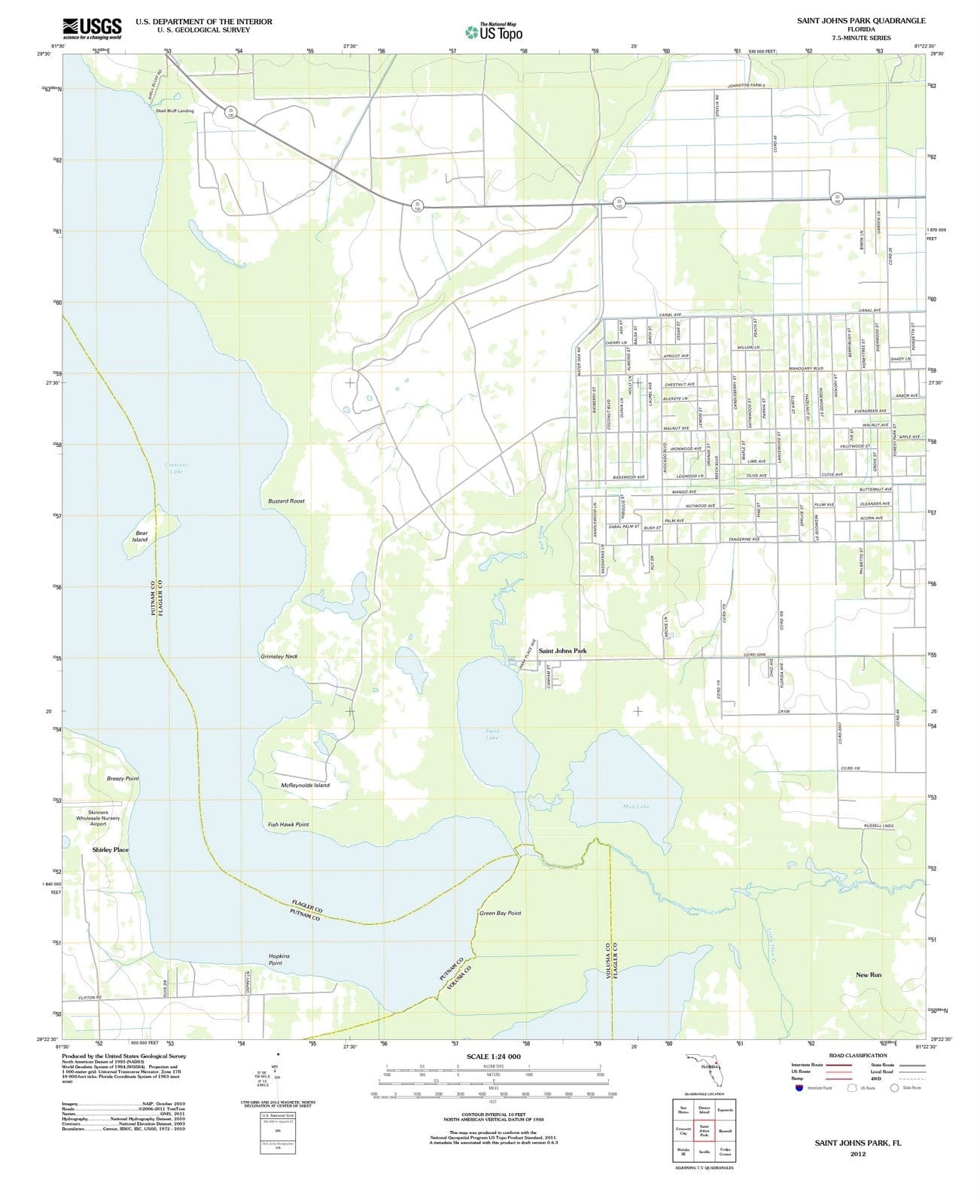 2012 Saint Johns Park, FL - Florida - USGS Topographic Map