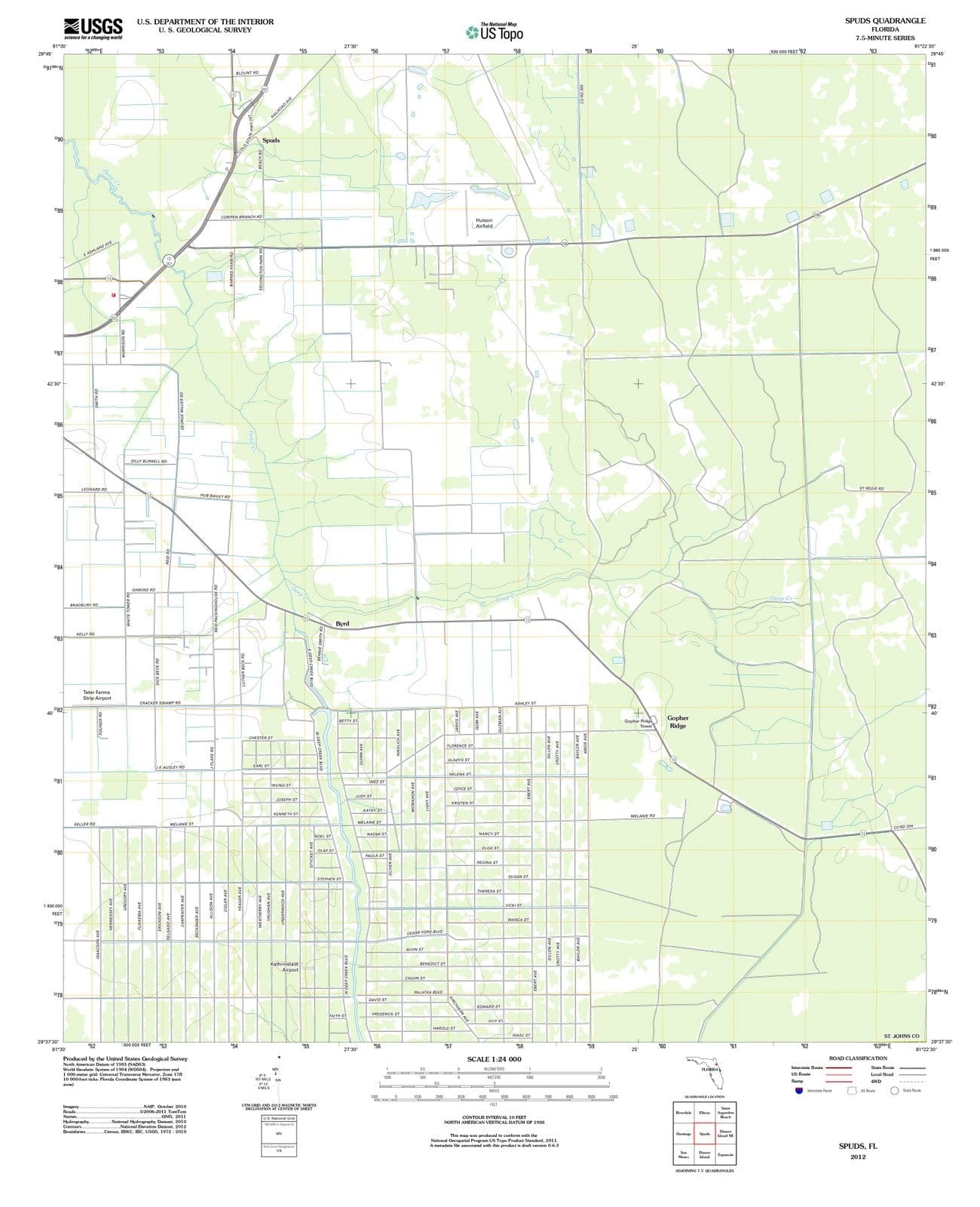 2012 Spuds, FL - Florida - USGS Topographic Map