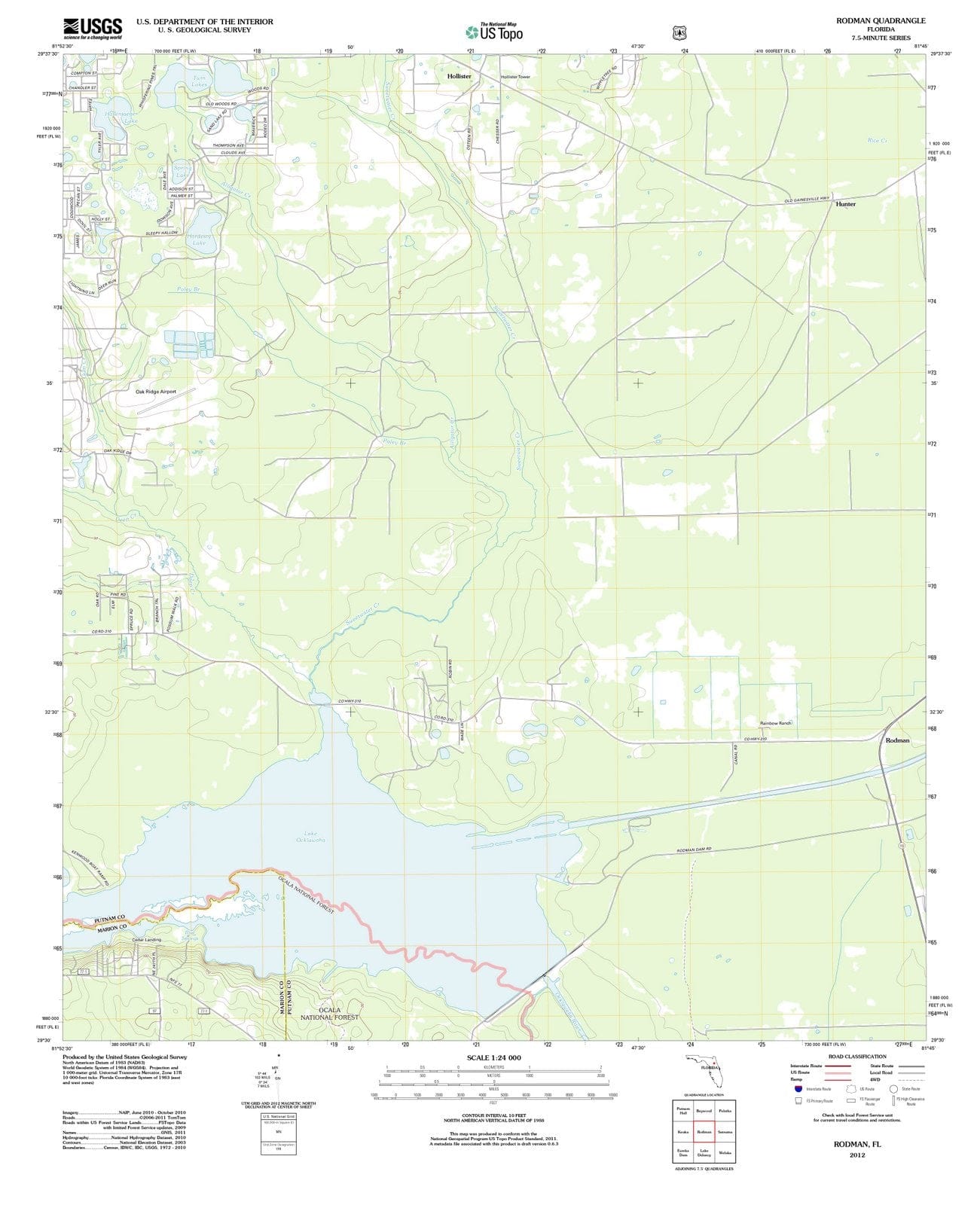 2012 Rodman, FL - Florida - USGS Topographic Map