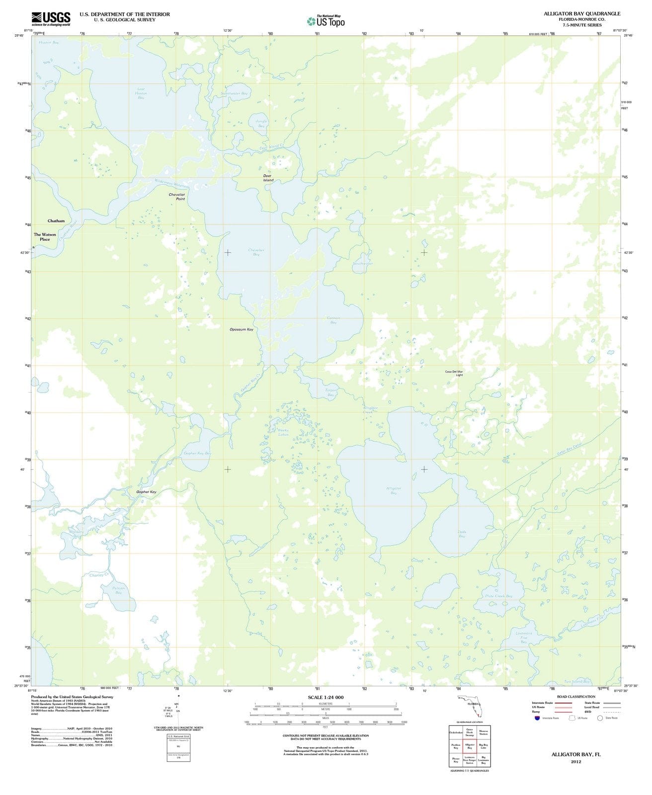 2012 Alligator Bay, FL - Florida - USGS Topographic Map