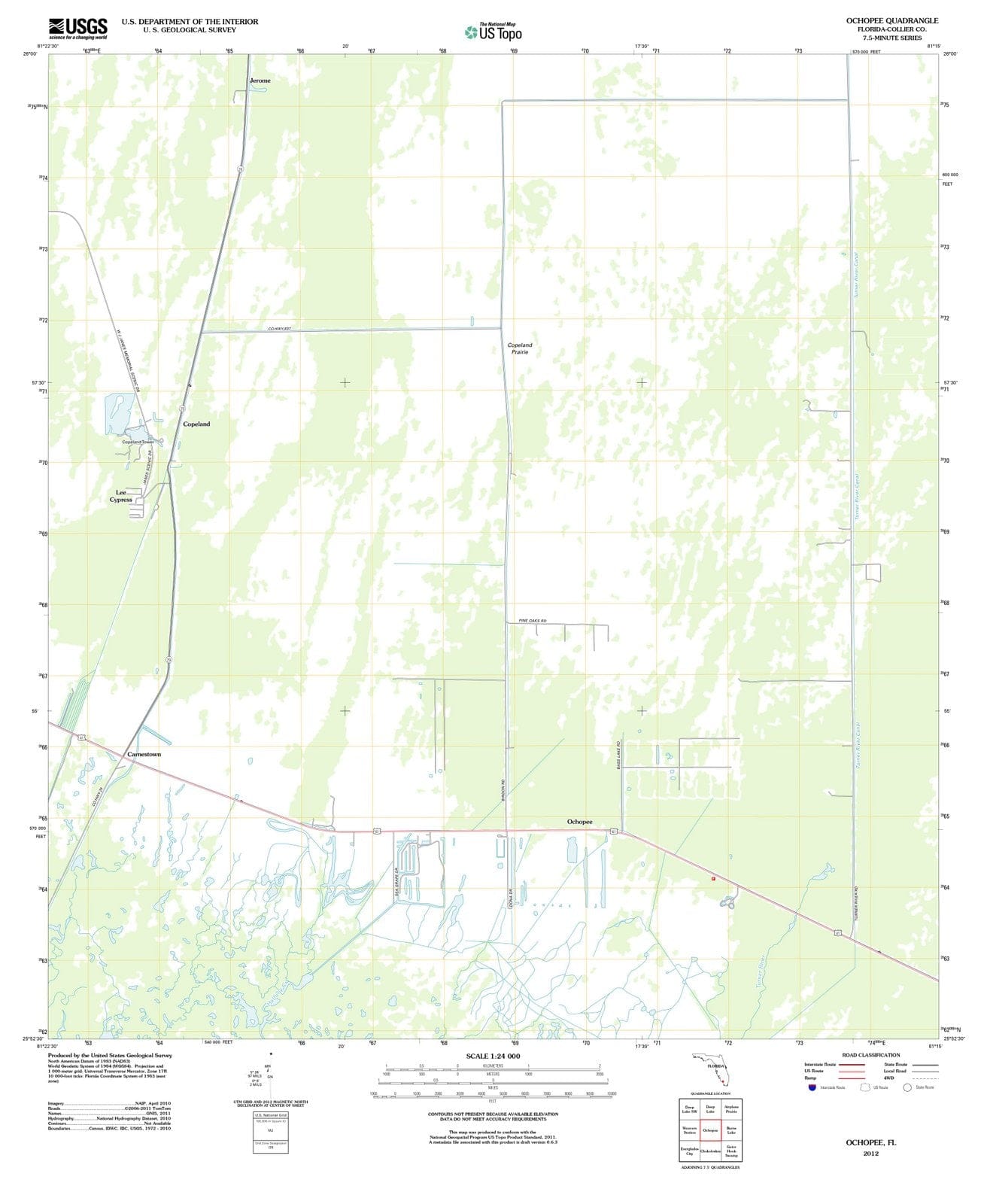 2012 Ochopee, FL - Florida - USGS Topographic Map