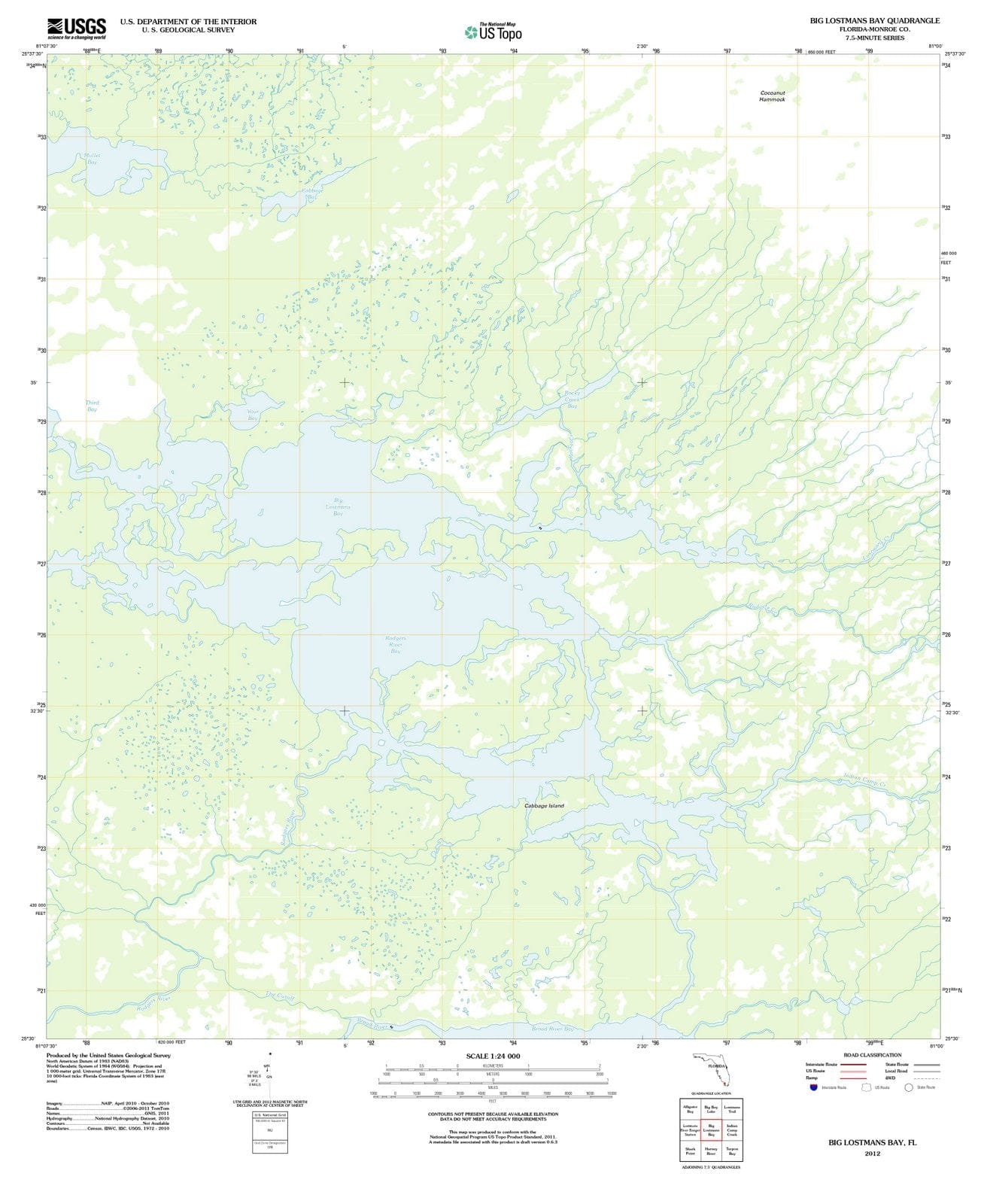 2012 Big Lostmans Bay, FL - Florida - USGS Topographic Map