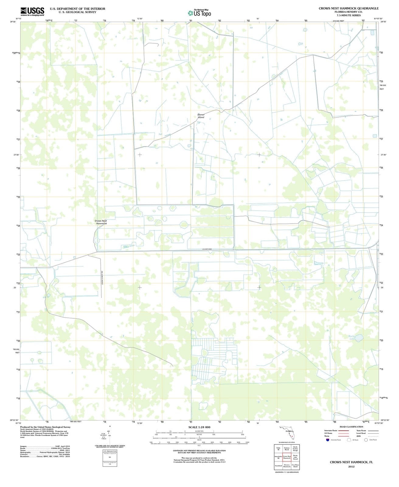 2012 Crowsst Hammock, FL - Florida - USGS Topographic Map