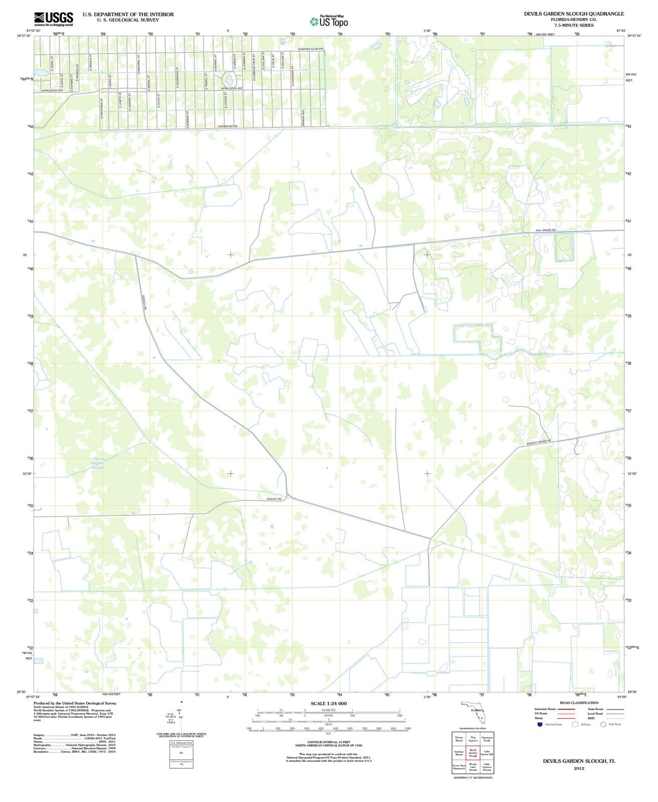 2012 Devils Garden Slough, FL - Florida - USGS Topographic Map