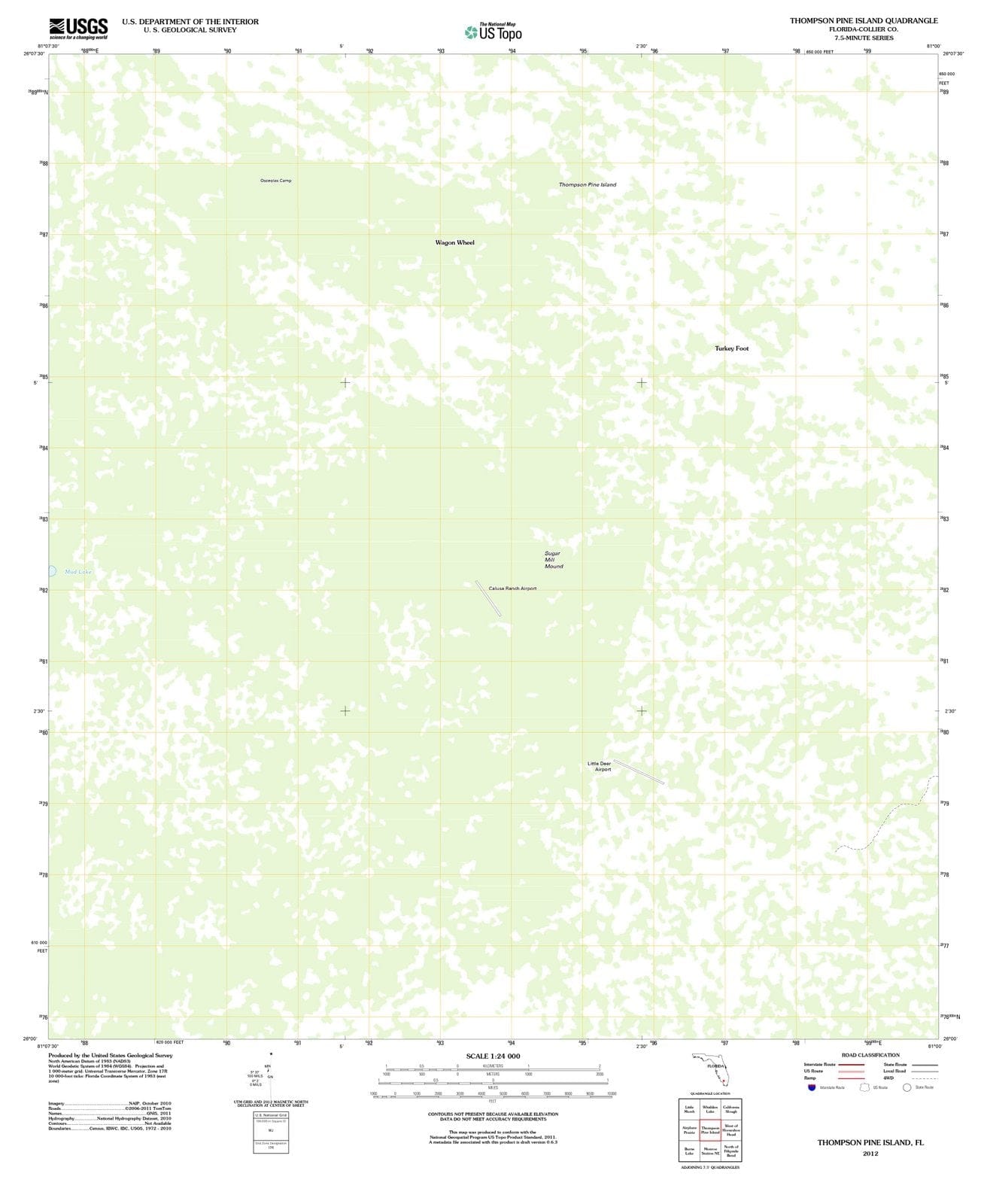2012 Thompson Pine Island, FL - Florida - USGS Topographic Map