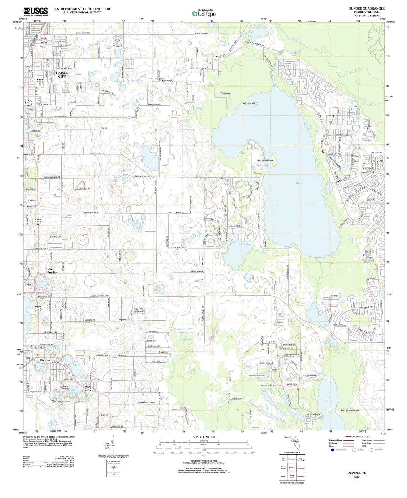 2012 Dundee, FL - Florida - USGS Topographic Map