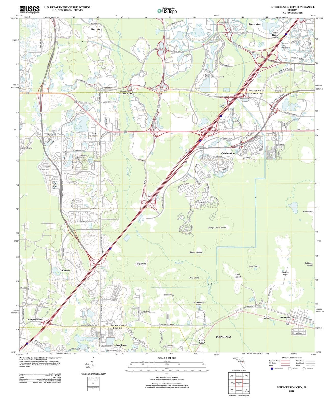 2012 Intercession City, FL - Florida - USGS Topographic Map