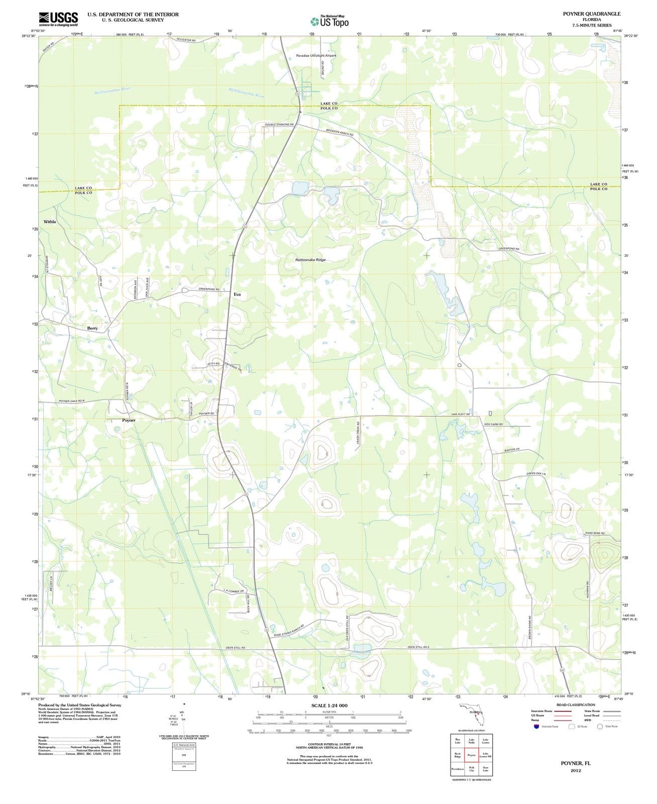 2012 Poyner, FL - Florida - USGS Topographic Map