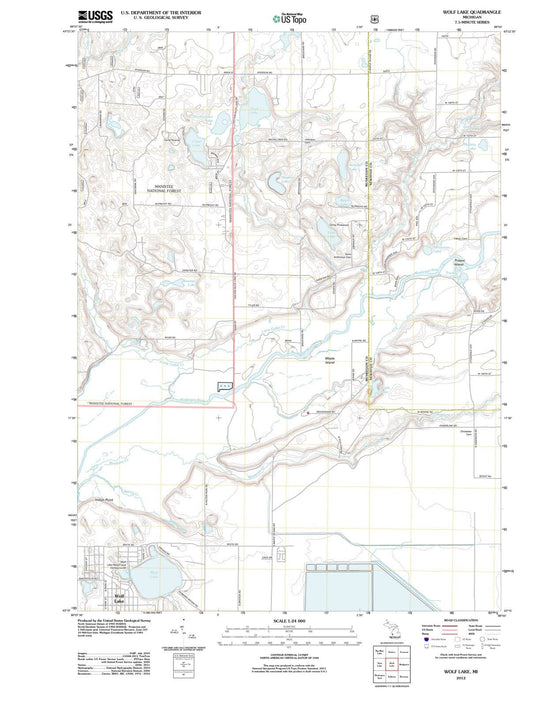 2012 Wolf Lake, MI - Michigan - USGS Topographic Map