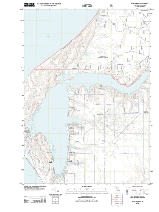 2012 Hamlin Lake, MI - Michigan - USGS Topographic Map