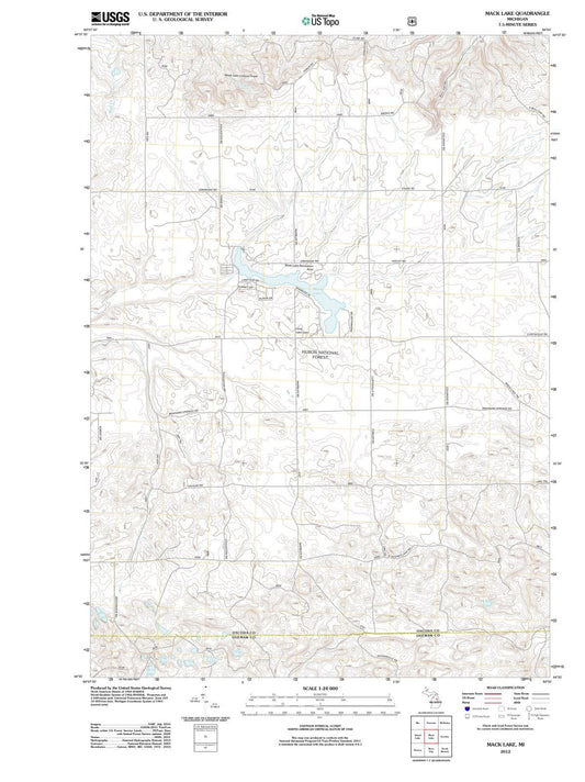 2012 Mack Lake, MI - Michigan - USGS Topographic Map