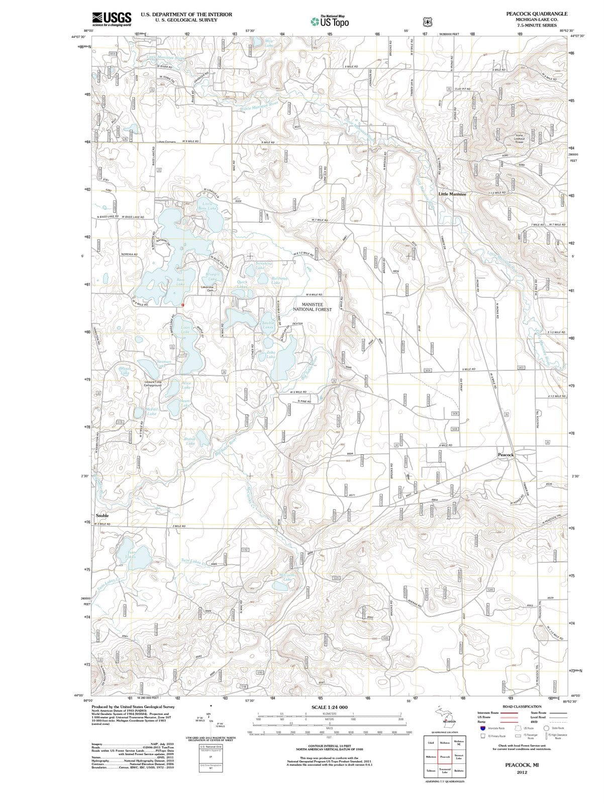 2012 Peacock, MI - Michigan - USGS Topographic Map
