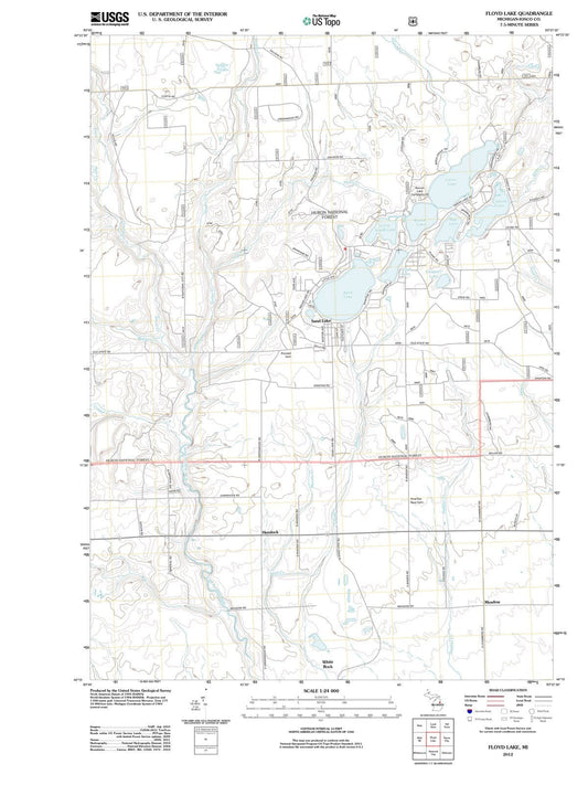 2012 Floyd Lake, MI - Michigan - USGS Topographic Map