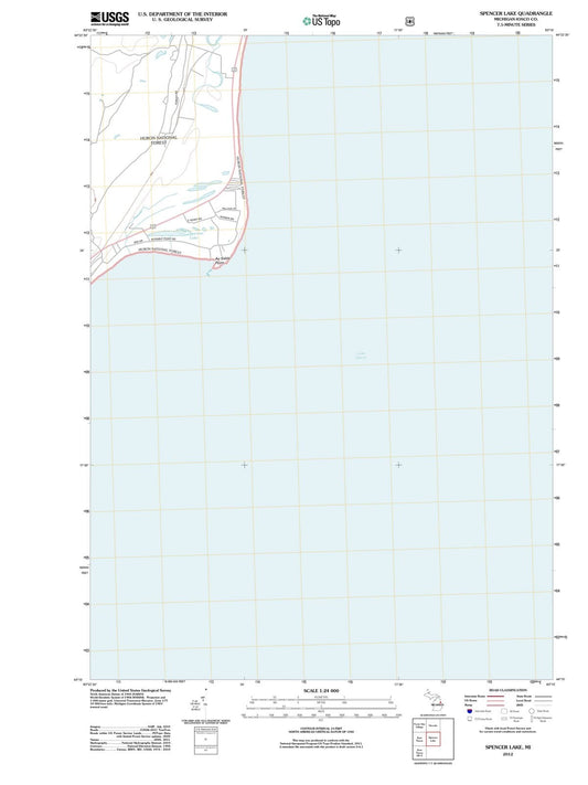 2012 Spencer Lake, MI - Michigan - USGS Topographic Map