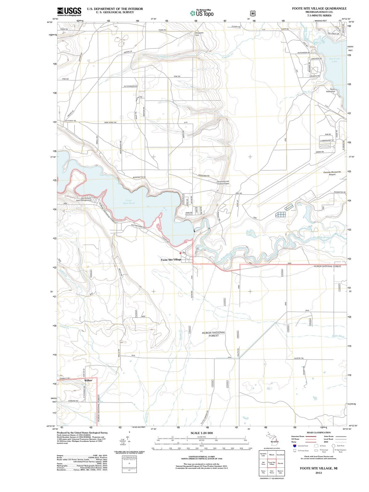 2012 Foote Site Village, MI - Michigan - USGS Topographic Map