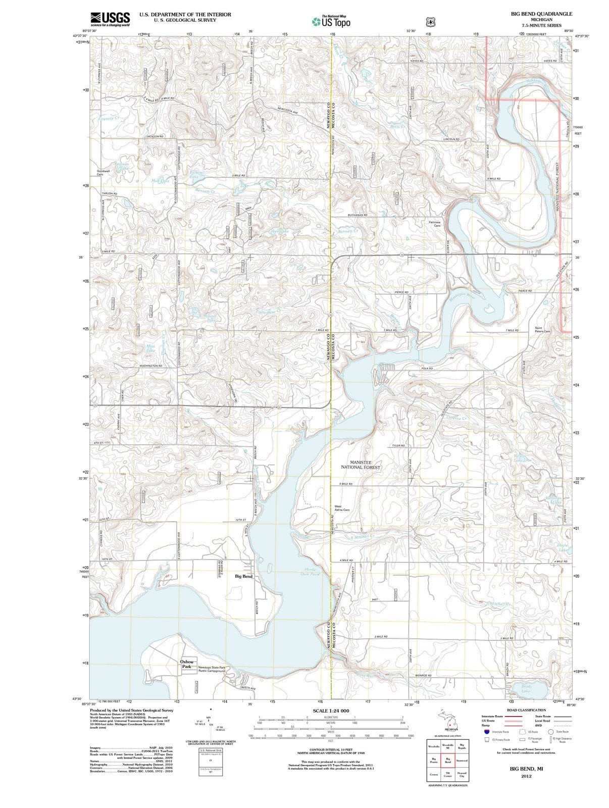 2012 Big Bend, MI - Michigan - USGS Topographic Map