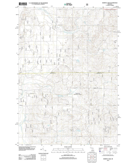 2012 Whipple Lake, MI - Michigan - USGS Topographic Map