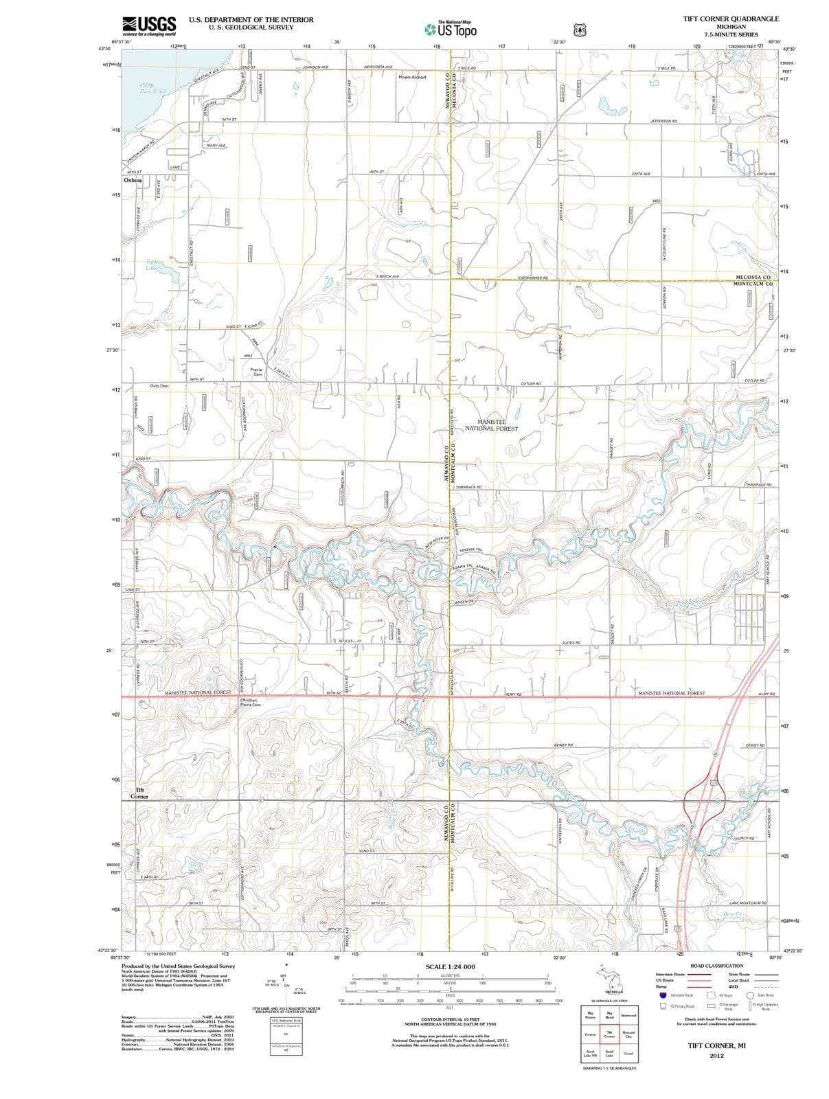 2012 Tift Corner, MI - Michigan - USGS Topographic Map