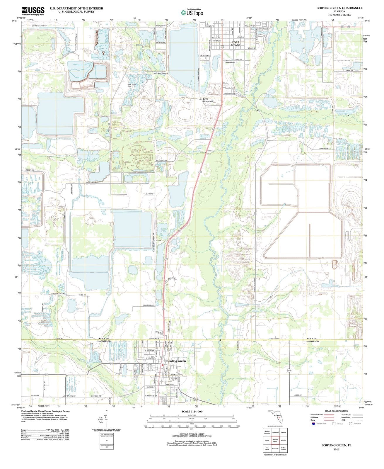 2012 Bowling Green, FL - Florida - USGS Topographic Map