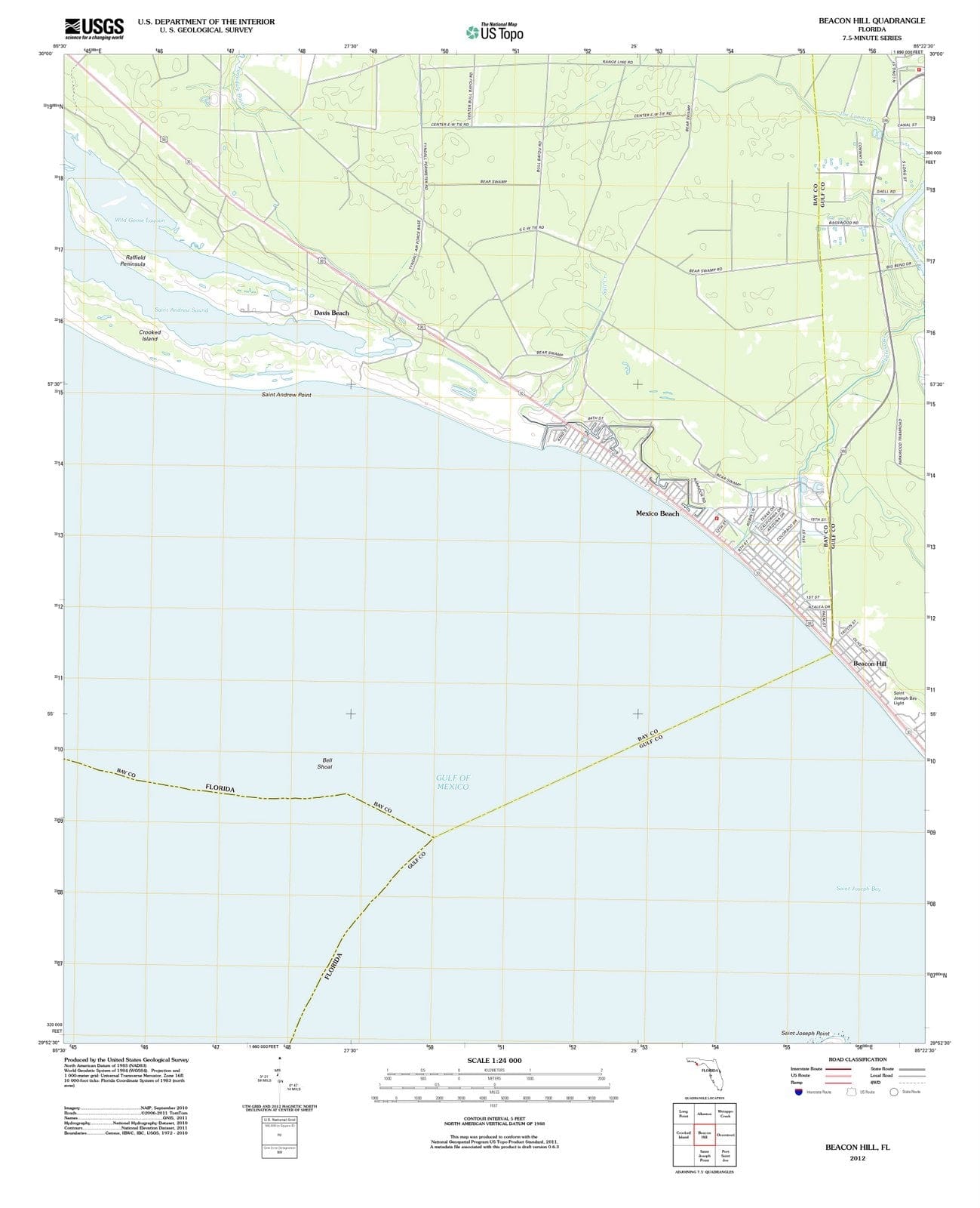 2012 Beacon Hill, FL - Florida - USGS Topographic Map