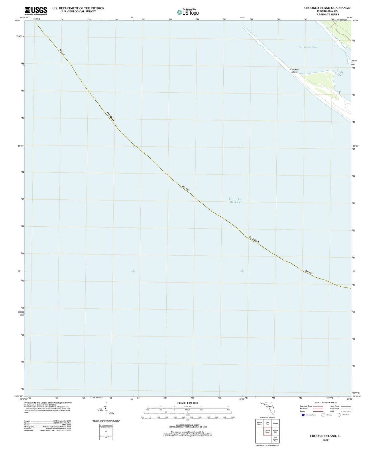 2012 Crooked Island, FL - Florida - USGS Topographic Map