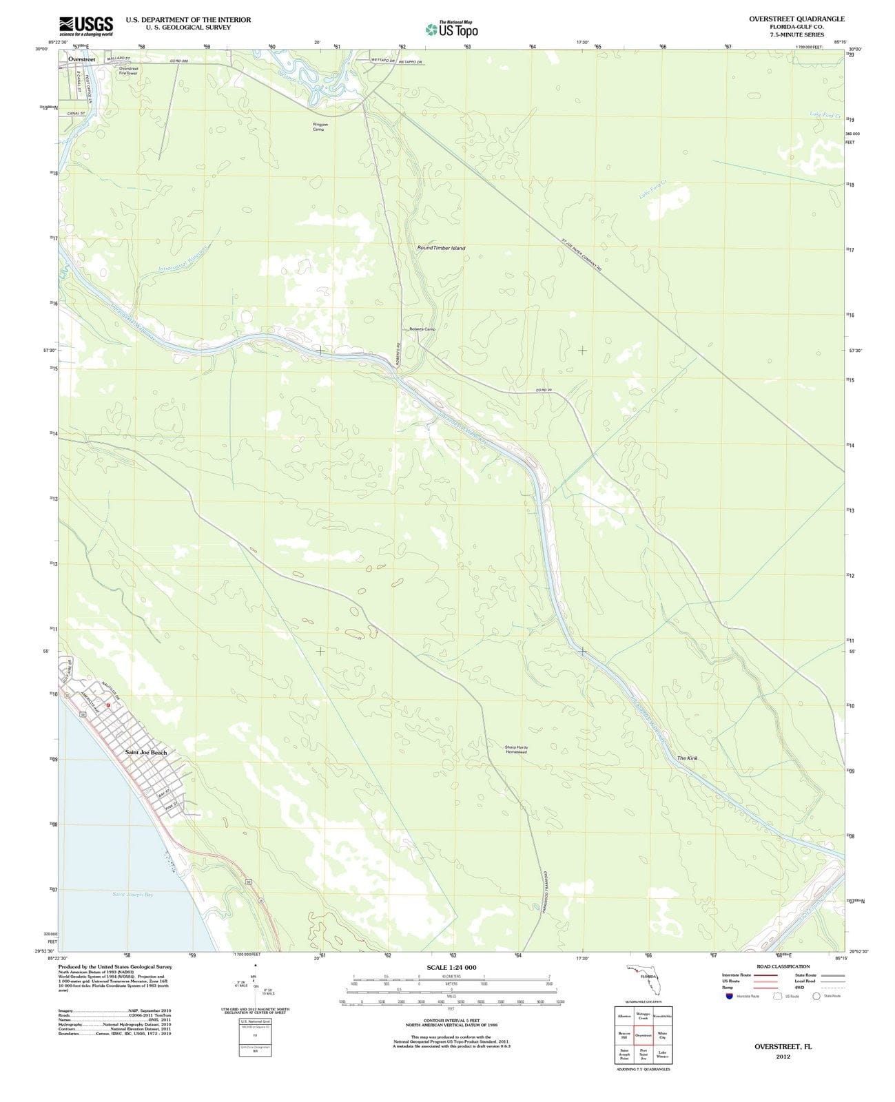 2012 Overstreet, FL - Florida - USGS Topographic Map